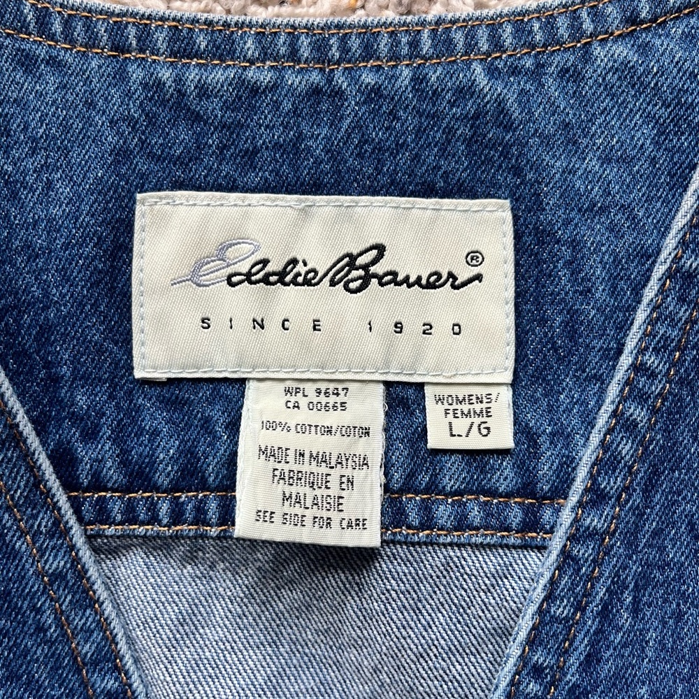 Vintage Women's Eddie Bauer Blue Denim Vest - Picture 3 of 6